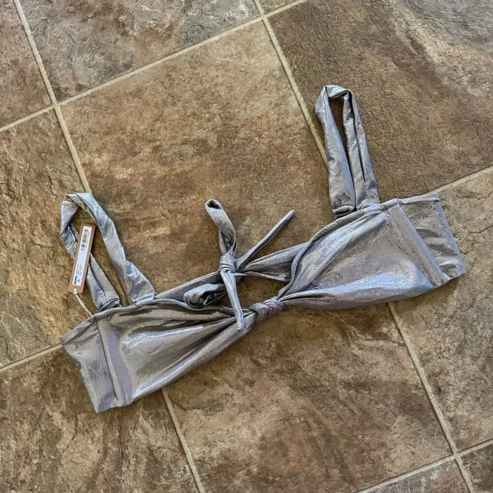 Skims Liquid Shine Swim Bandeau Smoke Size 2X